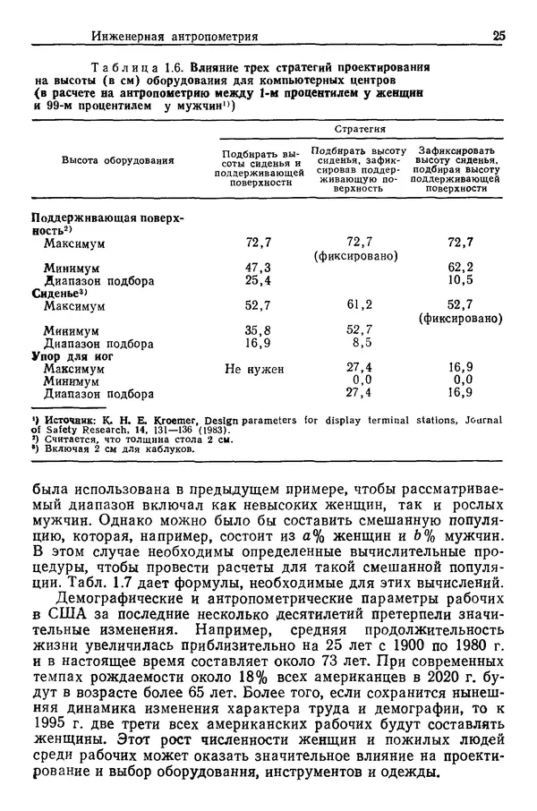 Карл Крёмер - Человеческий фактор. В 6-ти тт. Т. 5. Эргономические основы проектирования рабочих мест - Страница № 25