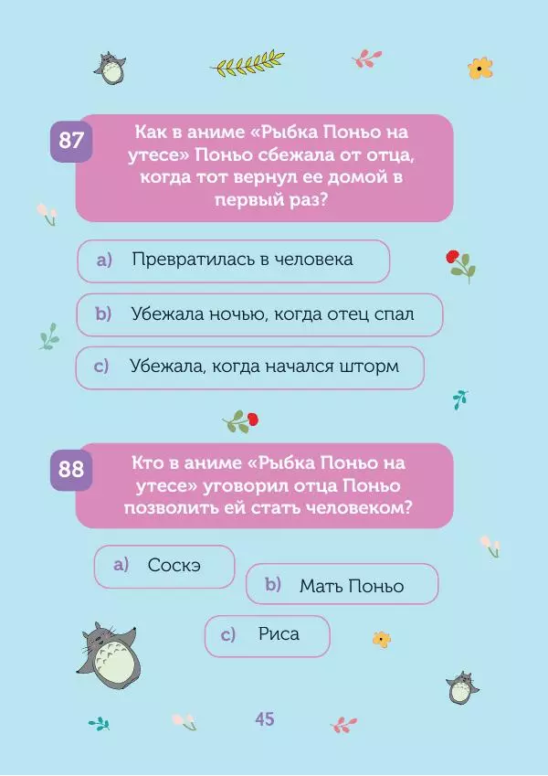  - КВИЗ по творчеству Хаяо Миядзаки. 3 уровня сложности, 250 вопросов - Страница № 46