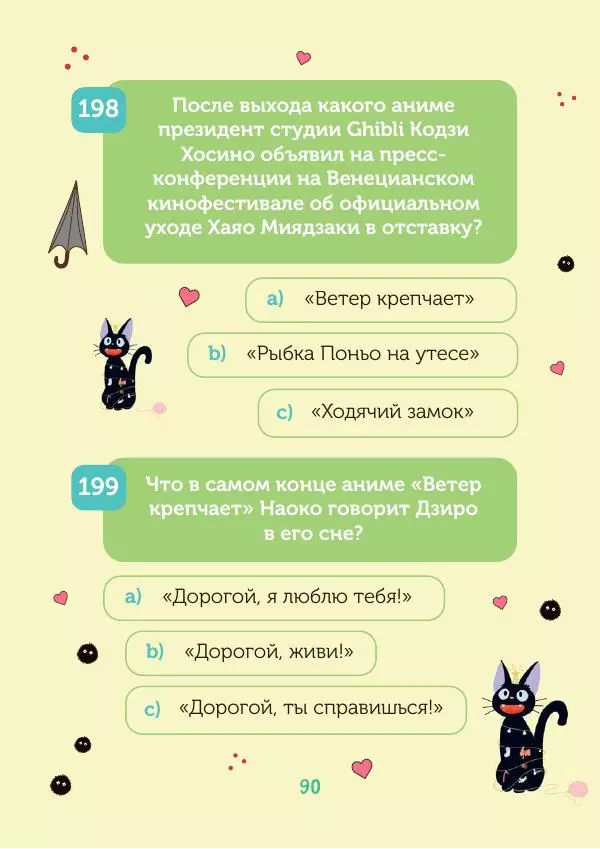  - КВИЗ по творчеству Хаяо Миядзаки. 3 уровня сложности, 250 вопросов - Страница № 91