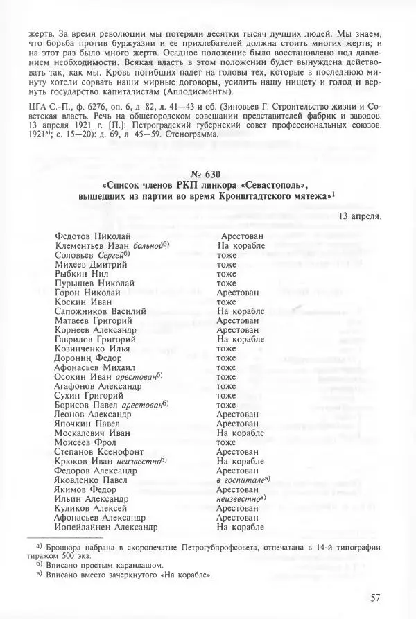 Сборник документов - Кронштадская трагедия 1921 года. Документы. В 2-х томах. Том 2 - Страница № 61 Сборник документов - Кронштадская трагедия 1921 года. Документы. В 2-х томах. Том 2 - Страница № 61