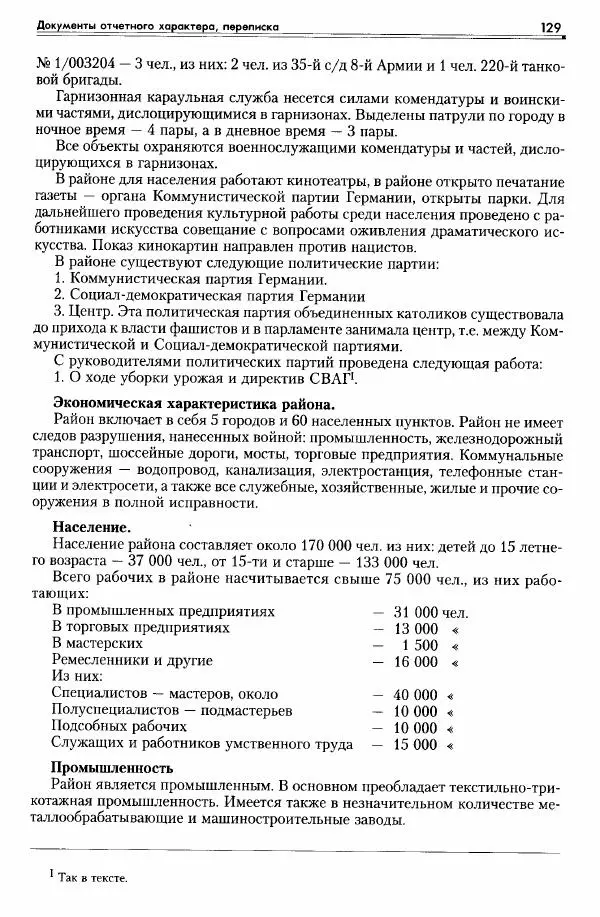 Сборник документов - Деятельность советских военных комендатур по ликвидации последствий войны и организации мирной жизни в Советской зоне оккупации Германии. 1945-1949 - Страница № 131