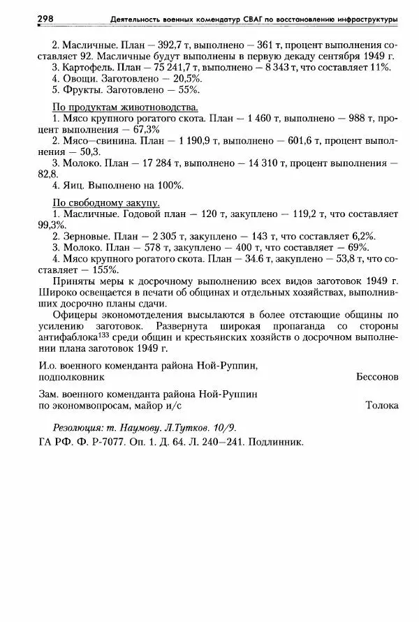 Сборник документов - Деятельность советских военных комендатур по ликвидации последствий войны и организации мирной жизни в Советской зоне оккупации Германии. 1945-1949 - Страница № 300