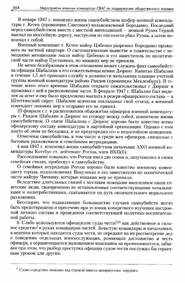 Сборник документов - Деятельность советских военных комендатур по ликвидации последствий войны и организации мирной жизни в Советской зоне оккупации Германии. 1945-1949 - Страница № 466