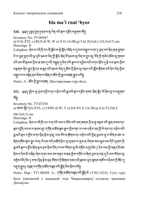 Коллектив авторов - Каталог тибетских тантрических сочинений: ИМБТ СО РАН - Страница № 218 Коллектив авторов - Каталог тибетских тантрических сочинений: ИМБТ СО РАН - Страница № 218