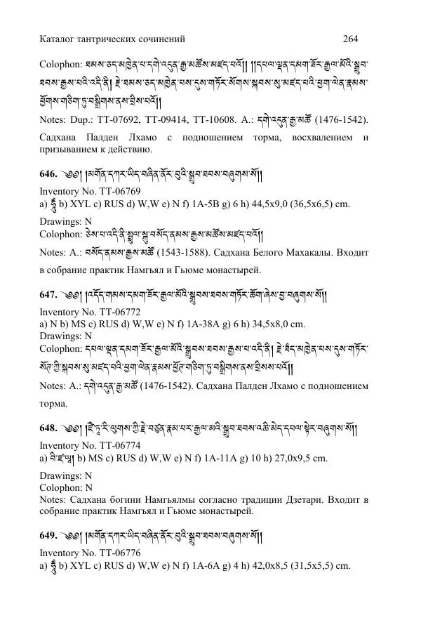 Коллектив авторов - Каталог тибетских тантрических сочинений: ИМБТ СО РАН - Страница № 264 Коллектив авторов - Каталог тибетских тантрических сочинений: ИМБТ СО РАН - Страница № 264