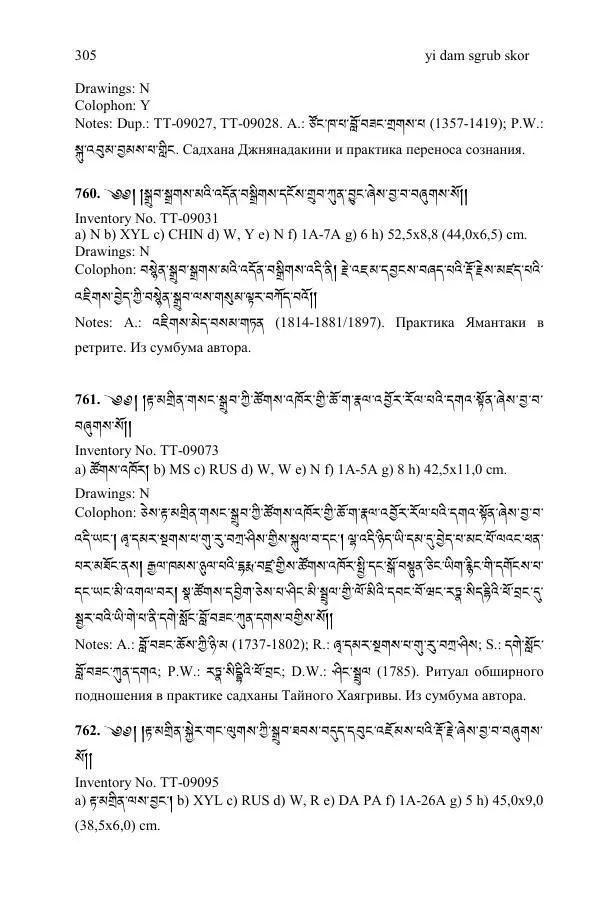 Коллектив авторов - Каталог тибетских тантрических сочинений: ИМБТ СО РАН - Страница № 305 Коллектив авторов - Каталог тибетских тантрических сочинений: ИМБТ СО РАН - Страница № 305