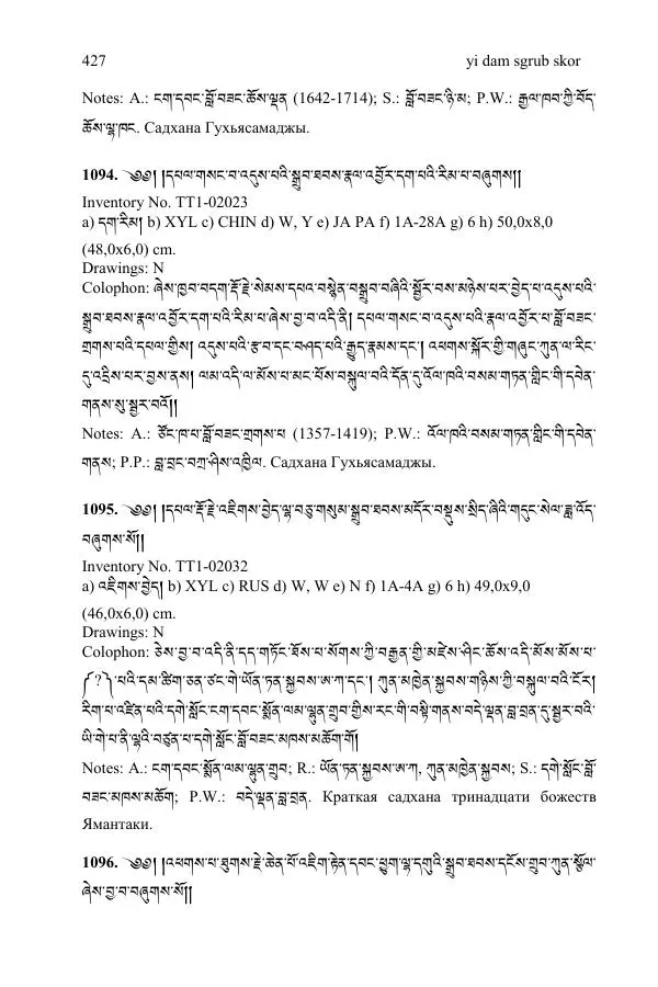 Коллектив авторов - Каталог тибетских тантрических сочинений: ИМБТ СО РАН - Страница № 427 Коллектив авторов - Каталог тибетских тантрических сочинений: ИМБТ СО РАН - Страница № 427