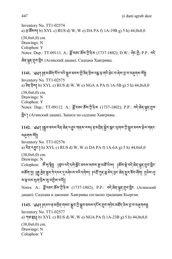 Коллектив авторов - Каталог тибетских тантрических сочинений: ИМБТ СО РАН - Страница № 447 Коллектив авторов - Каталог тибетских тантрических сочинений: ИМБТ СО РАН - Страница № 447