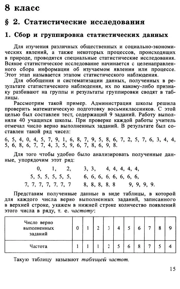 Юрий Макарычев - Алгебра : Элементы статистики и теории вероятностей : Учебное пособие для учащихся 7-9 классов общеобразовательных учреждений - Страница № 16 Юрий Макарычев - Алгебра : Элементы статистики и теории вероятностей : Учебное пособие для учащихся 7-9 классов общеобразовательных учреждений - Страница № 16