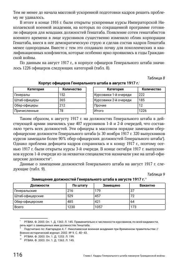 Андрей Ганин - Кадры Генерального штаба в период Гражданской войны в России 1917–1922 гг. Т. 1 - Страница № 116